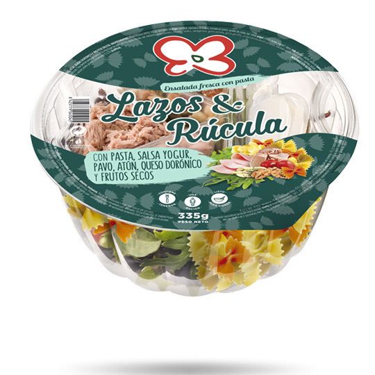 ensalada de lazos y rucula