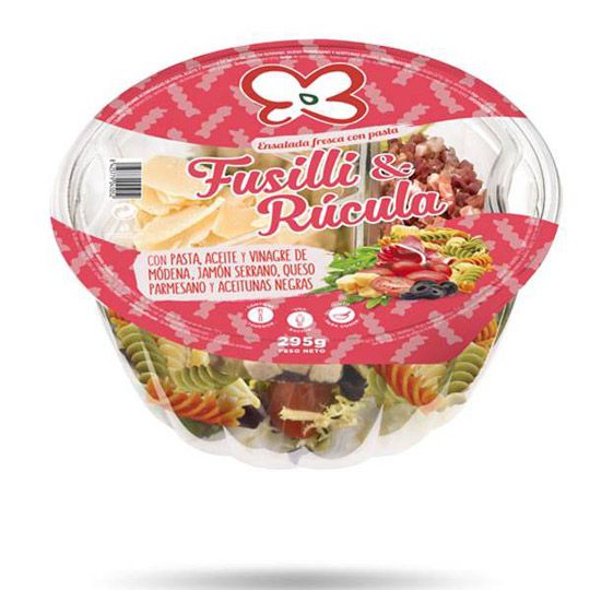 ensalada de fusili y rucula