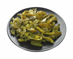 pimientos verdes asados en tiras